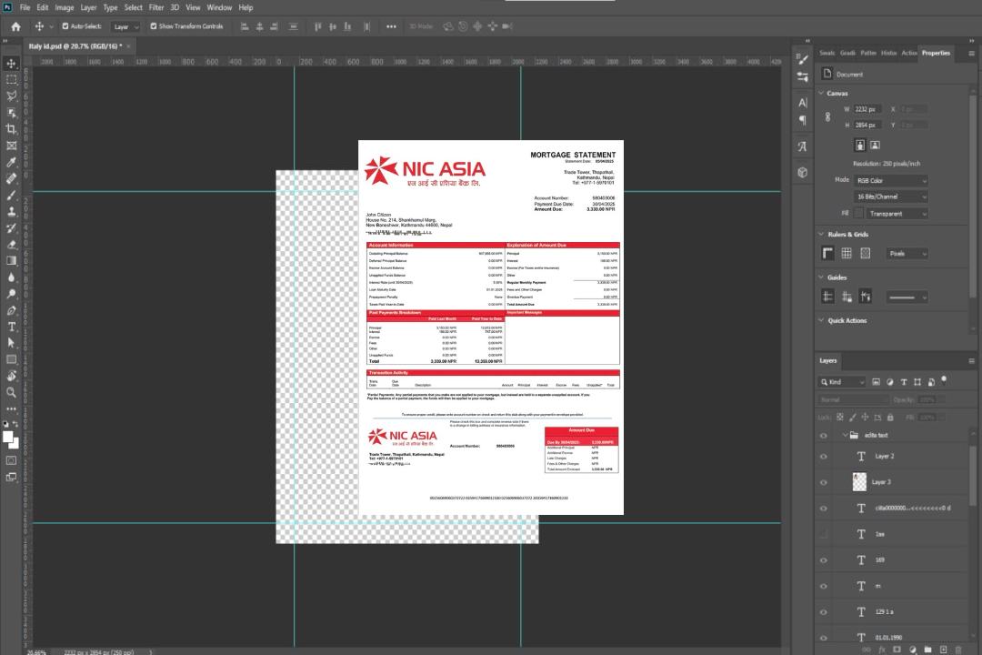 Modèle Word et PDF de relevé hypothécaire de la Nepal NIC Asia Bank template Modèle Word et PDF de relevé hypothécaire de la Nepal NIC Asia Bank template